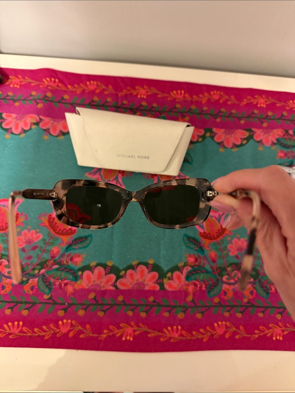 Michael Kors Tortoiseshell Cat-Eye Sunglasses — Brown Lenses - Picture 5 of 9